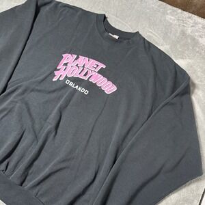 Vintage Planet Hollywood Pink Logo Orlando Sweater Crewneck Pullover Size‎ XL